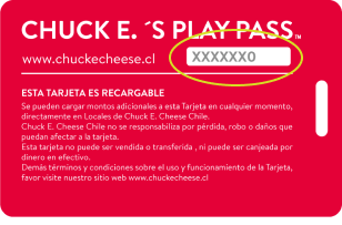 Tarjeta Chuck E Cheese